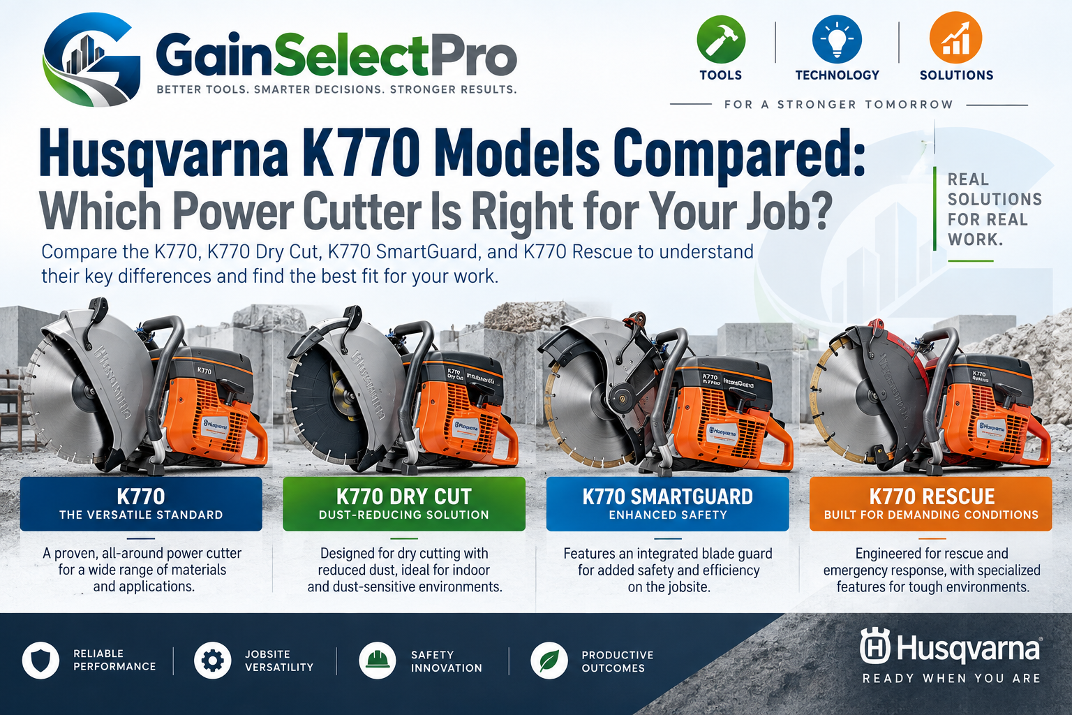Husqvarna K770 Models Compared: Which Power Cutter Is Right for Your Job?